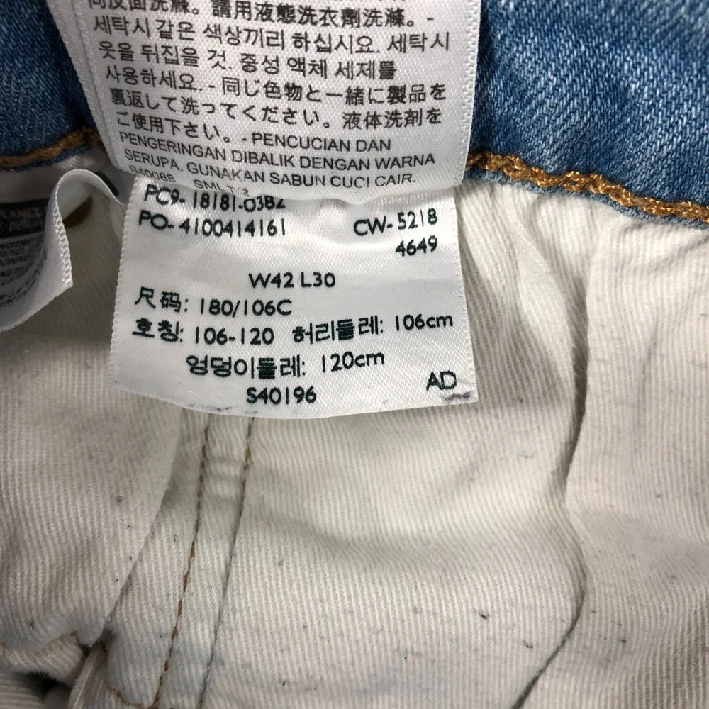 Levi's 541 Jeans Men's Size 42x30 Denim Blue Light Wash Straight Big E (40x28)